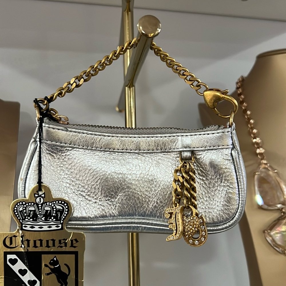 Vintage Y2K Juicy Couture Metallic Silver Micro Mini Bag - New - Rare!